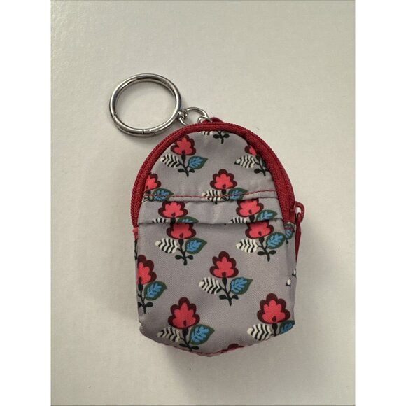 Vera Bradley Backpack Keychain "Bordeaux Ditsy" Iconic Bag Charm CS3 - Picture 1 of 3